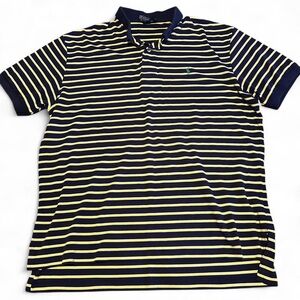 Polo by Ralph Lauren Striped Navy and Yellow Shirt. XL
